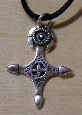 K5901 Pandantiv de Argint  Muslim Tuareg Cross against evil eye