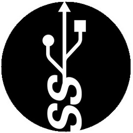 Insigna 2,5 cm USB ( (HBG)