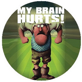 Insigna 2,5 cm MONTY PYTHON My Brain Hurts   (HBG)