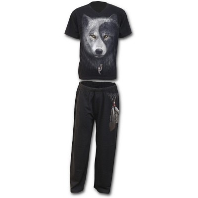 Set 2 pijamale barbatesti (iarna/vara) imprimate diferit T118M631 - Wolf Chi