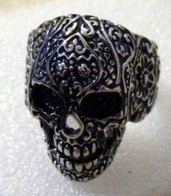 SR1160 Inel de Inox Ornament Skull -  tattoo
