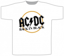 Tricou AC/DC - Back In Black (tricou alb) (lichidare stoc)