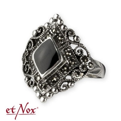 R1406 Inel argint etNox silver ring Black Marcasite (with onyx)