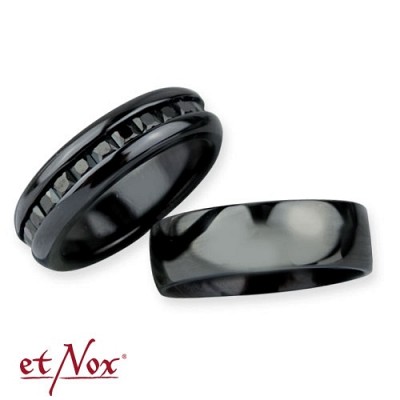 Inele de inox set (56/1buc + 62/1buc) BOX3 etNox - partner rings Dark Romance stainless steel