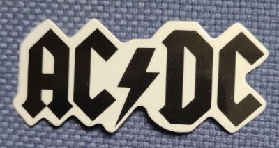 Sticker (abtibild) AC/DC Logo Alb-Negru (JBG)