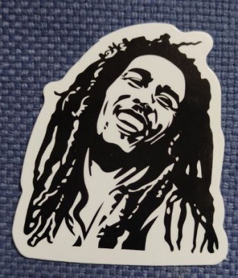 Sticker (abtibild) Bob Marley Alb-Negru (JBG)