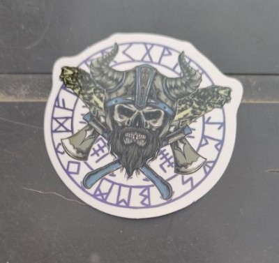 Sticker (abtibild) Viking -  Skull Blue (JBG)