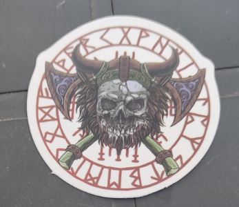 Sticker (abtibild) Viking -  Skull Red (JBG)