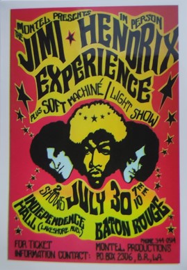 Sticker-afis Jimi Hendrix Soft Machine