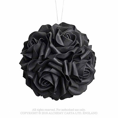 Trandafiri negri artificiali (foam) - buchet cu fir pt. agatat  ROSE6 Black Rose Decorative Hanging Ball