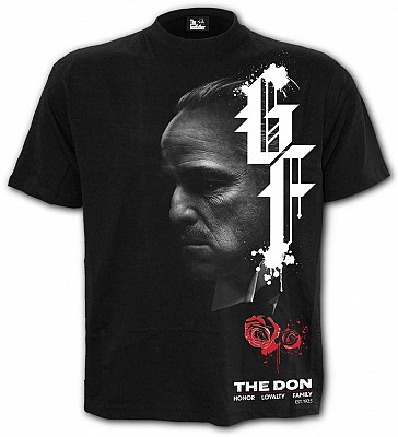 Tricou G012M121 GODFATHER - DON - Front Print T-Shirt Black