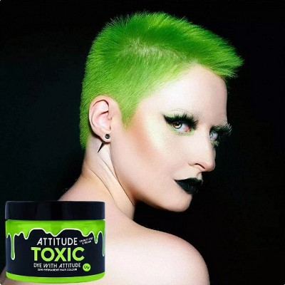 Vopsea semi-permanenta verde Attitude Toxic Neon UV Green