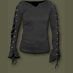 Bluza dama P001F412 - GOTHIC ELEGANCE Laceup Sleeve