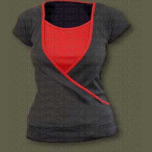 Girlie F714P004 - URBAN FASHION Red Neck Top