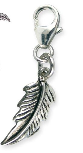 AC009 Accesoriu de argint pentru bratara/lantisor - Feather