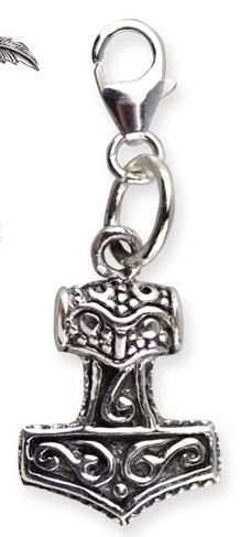 AC004 Accesoriu de argint pentru bratara/lantisor - Thor s Hammer