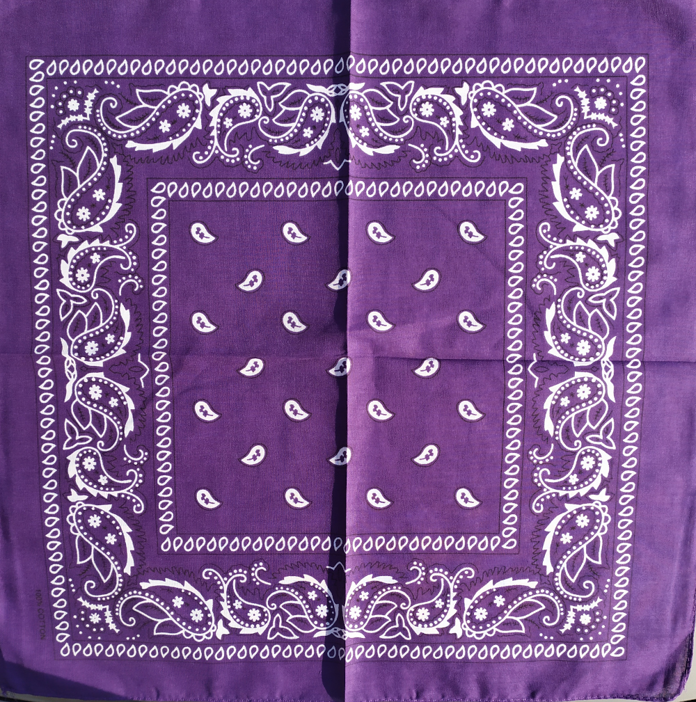 Bandana floral mov inchis