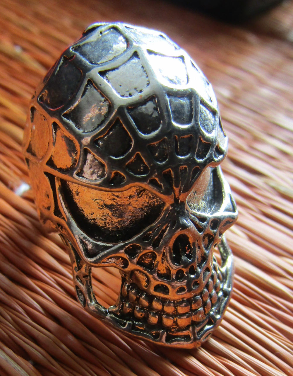 Biker ring Spider Skull