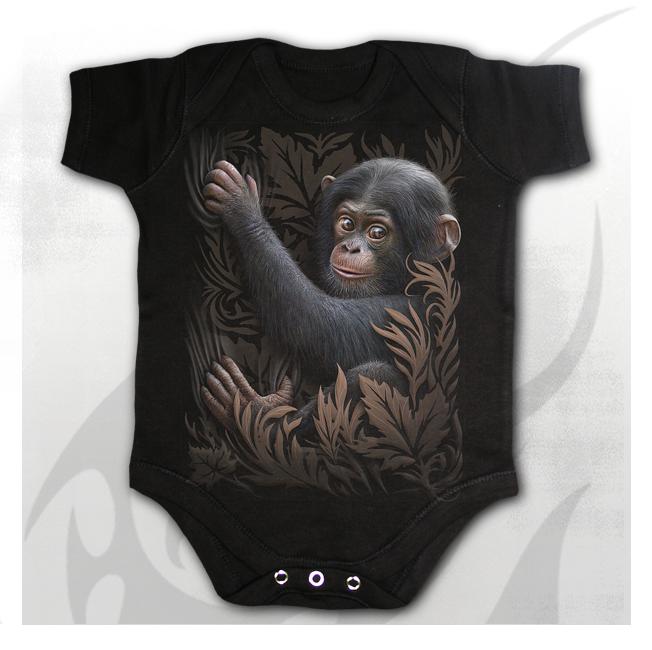 Body bebelusi  F031K002  MONKEY BUSINESS - Baby Sleepsuit Black