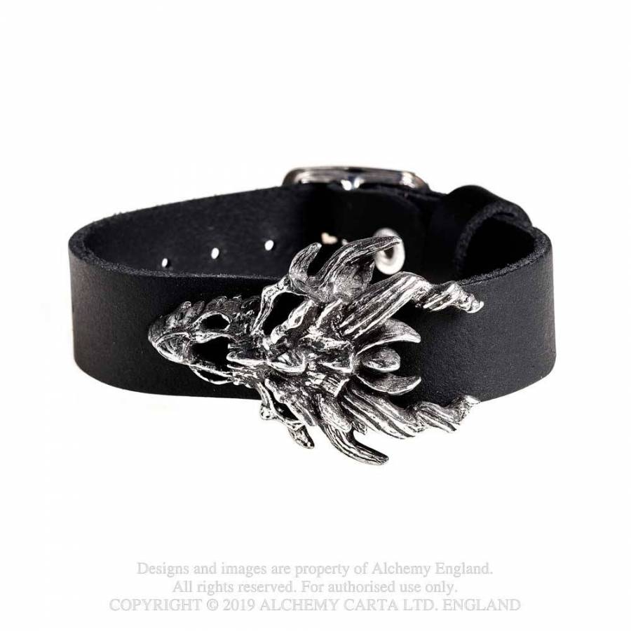 Bratara A137 Dragon Skull - bratara de piele