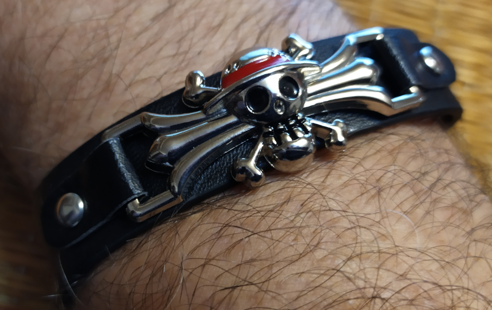 Bratara imitatie piele Skulls Factory Pirate