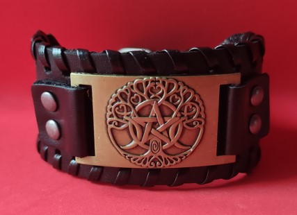 Bratara neagra Viking Art Pentagram Tree (JHN/B900/76)