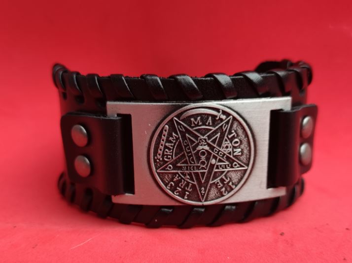 Bratara neagra Viking Art Pentagram (JHN/B900/99)