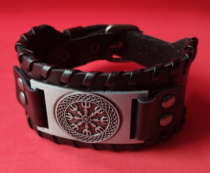 Bratara neagra Viking Art Vegvisir (JHN/B900/74)
