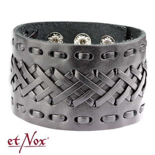 Bratara piele UA4122 etNox - bracelet Wickerwork leather with zinc alloy
