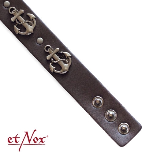 Bratara piele UA4126 etNox - bracelet Anchor leather with zinc alloy