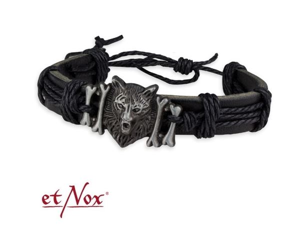 Bratara piele  UA4136  etNox - bracelet Lion leather with zinc alloy