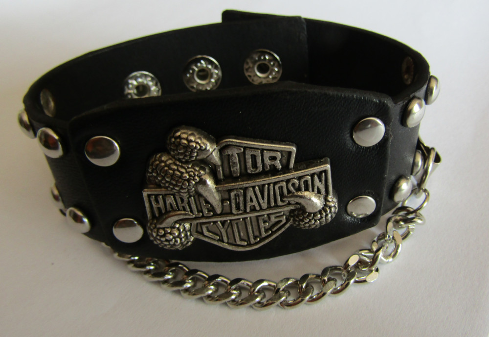 Bratara Skulls Factory cu lant Harley Davidson