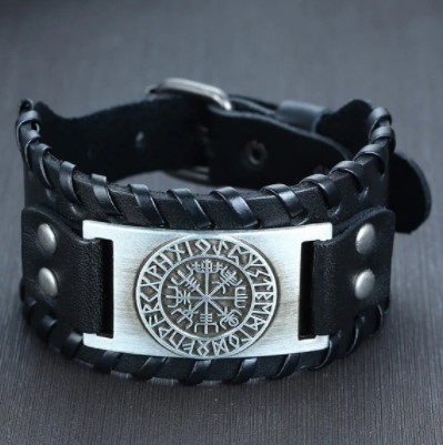 Bratara Viking Runes  (argintiu)