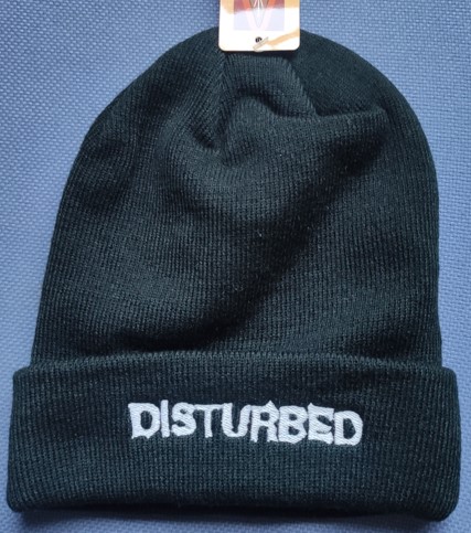 Caciula DISTURBED Logo alb (VKG)