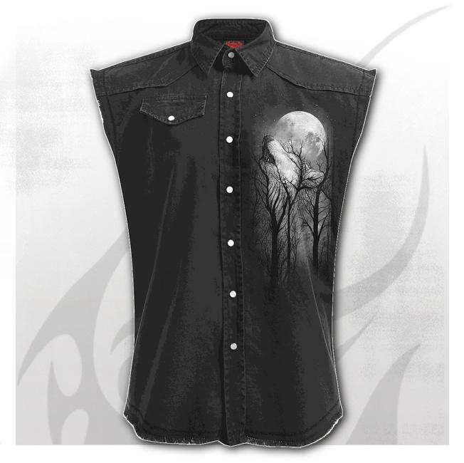 Camasa fara maneci  E030M602 FOREST WOLF - Sleeveless Stone Washed Worker Black