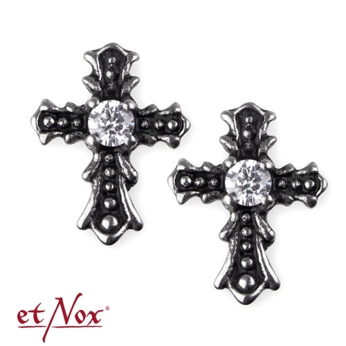 SO162 Cercei de inox cu zirconiu - Cross