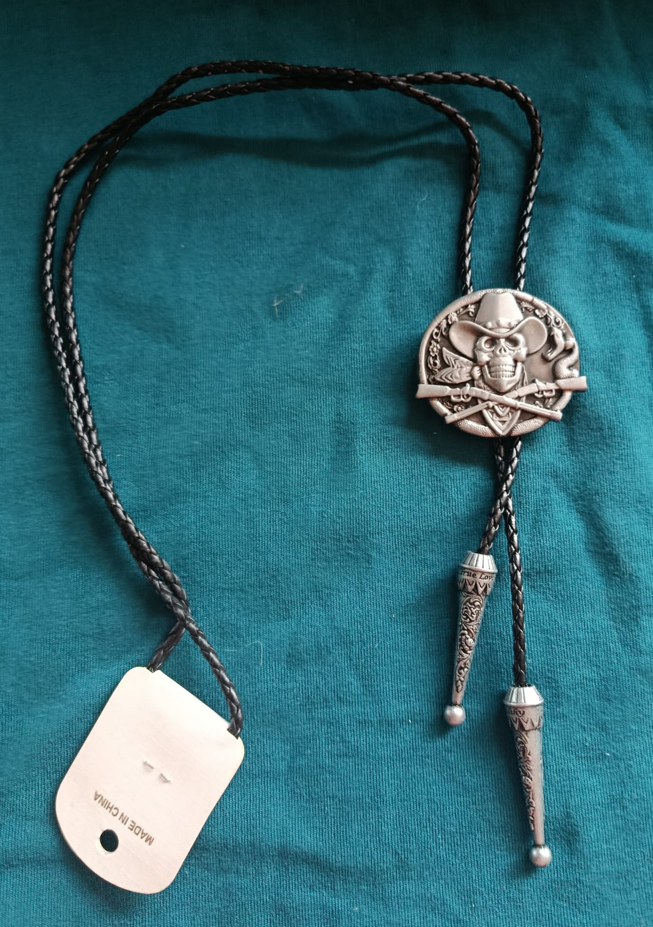 Cravata tip Bolo Cowboy Skull