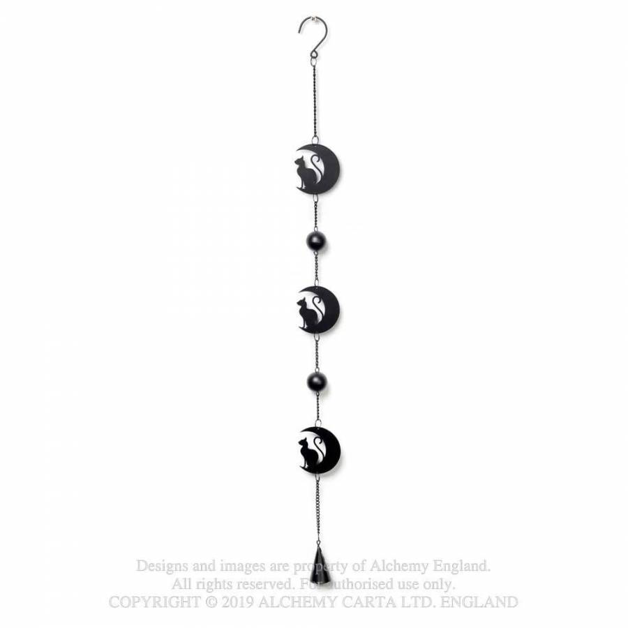 Decoratiune pt. agatat perete HD9 Black Cat and Moon Hanging Decoration