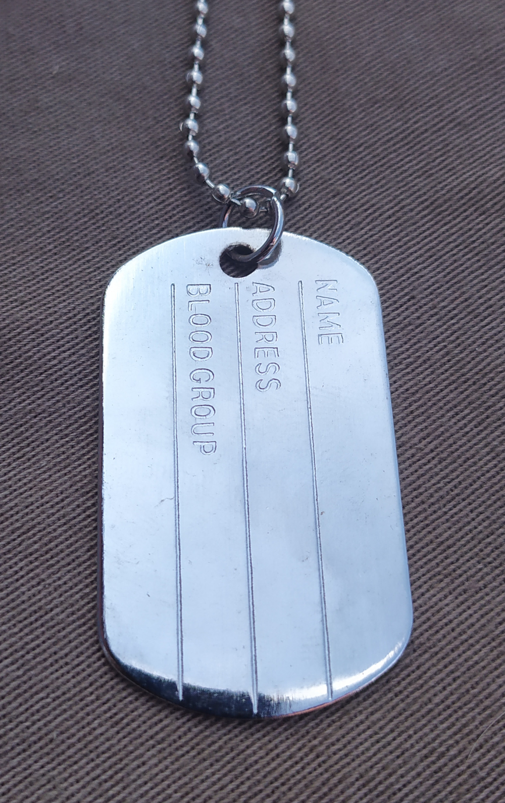 Dog Tag inox pre-inscriptionat (lichidare stoc)