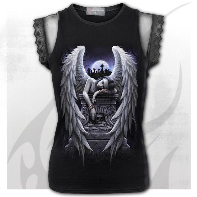 Top dama  L048G049 - INNER SORROW Lace Shoulder