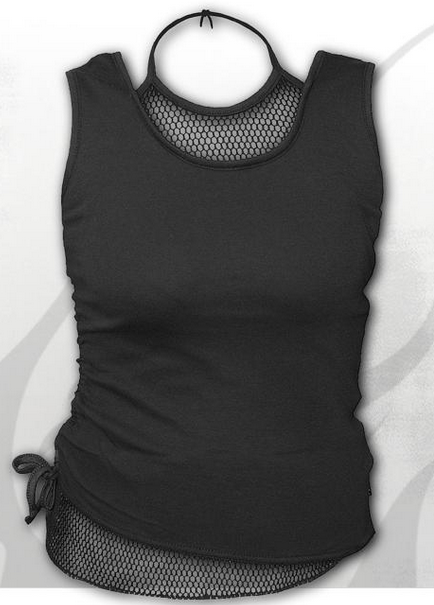 Top dama P002G028 - GOTHIC ROCK 2in1 Neck Tie Mesh