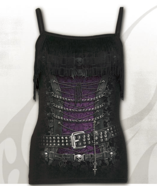 Maieu dama T085G065 - WAISTED CORSET Tassel Layered (Lichidare Stoc!)