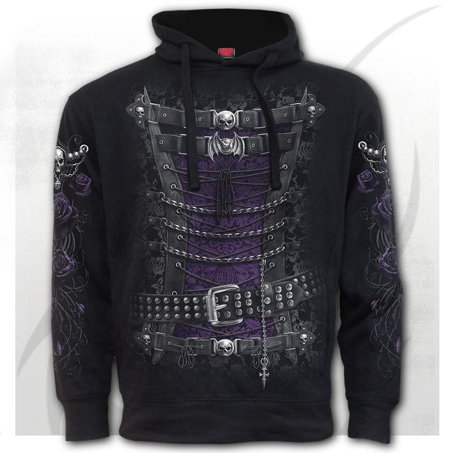 Hanorac T085F272 WAISTED CORSET - Side Pocket Stitched Hoody Black