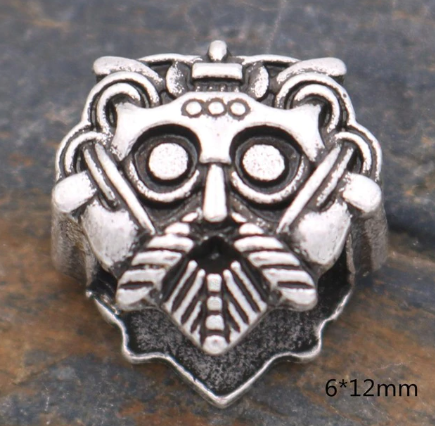 Inel argintiu pentru barba sau par Viking model 10