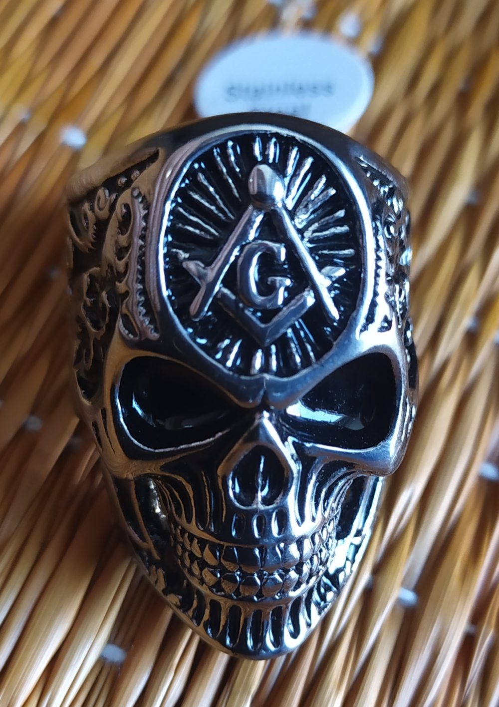 Inel De Inox Biker Ring BRU40 Freemasonry Skull