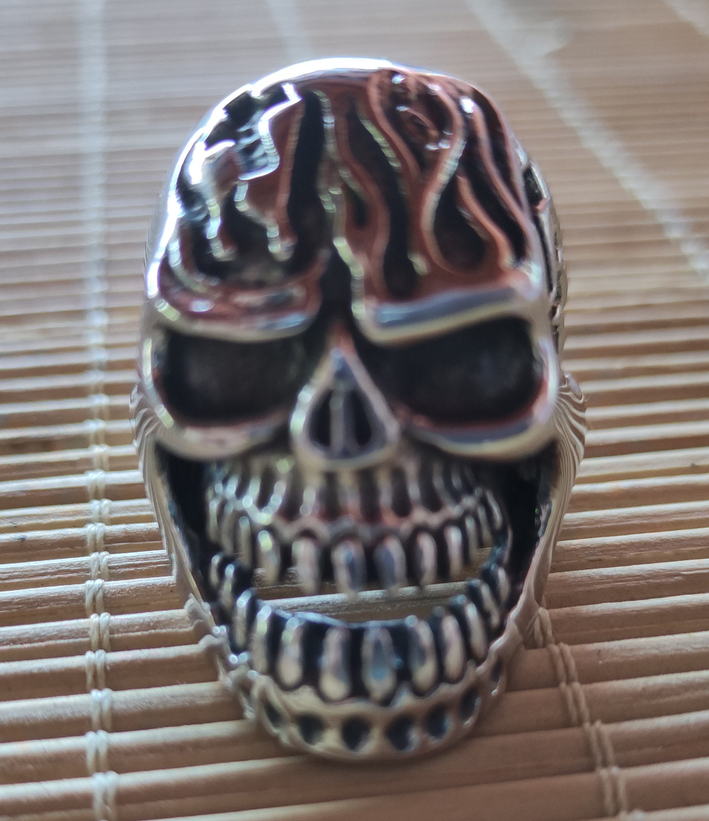 Inel de inox Flaming Skull BRU79