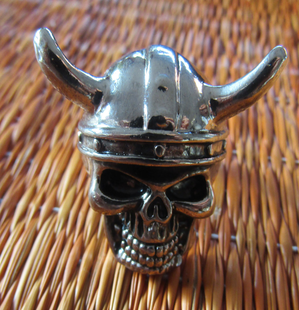 Inel Horned Helmet Viking Skull