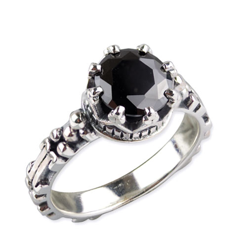 R8022 Inel de argint cu zirconiu - Garnet Crown