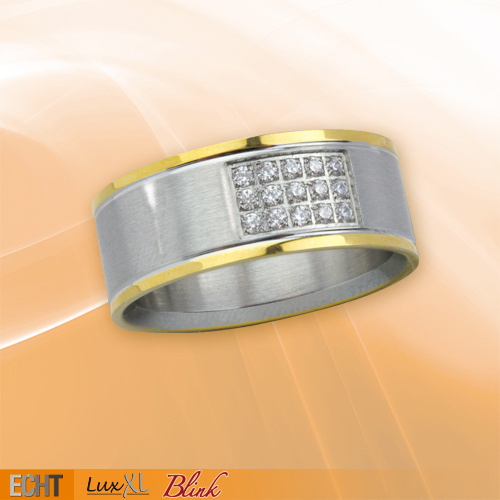 SR1015G Inel mat de inox cu zirconiu - Fine Steel 9 mm