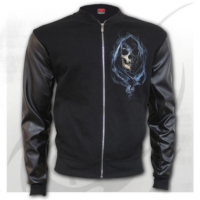 Jacheta tip bomber cu maneci piele K039M655 GHOST REAPER